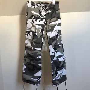 BRAND NEW black and white camp pants
